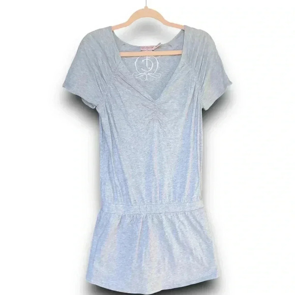 Vintage Juicy Couture Gray Short Sleeve Dress Logo Script Crown Embroidery S Y2K - Picture 4 of 11